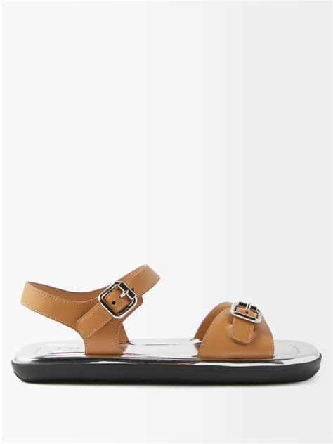 matches prada sandals|Beige Buckled leather sandals .